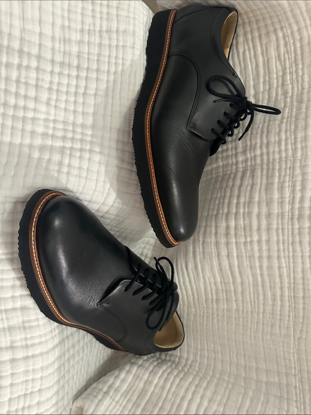 EUC sz15 Men Samuel Hubbard Classic Black Leather Derby Shoes WORN ONCE